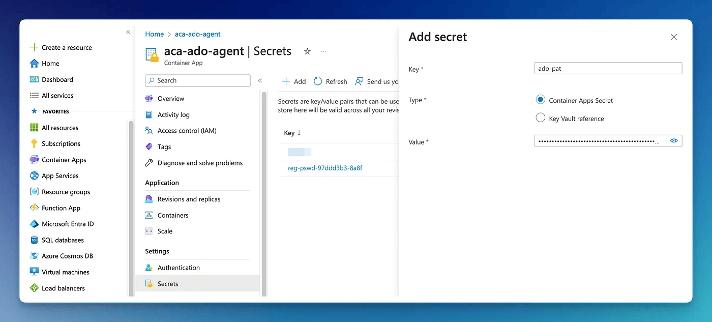 Add PAT as a secret