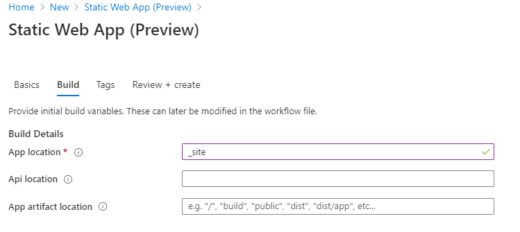 Build configuration